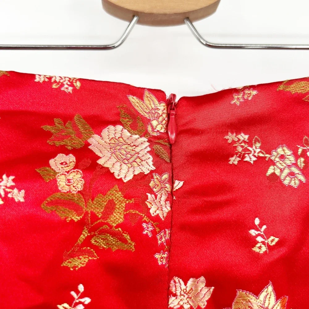 Fashion Nova‎ Floral Jacquard Mini Skirt Ruched Drawstring Side Women's Medium